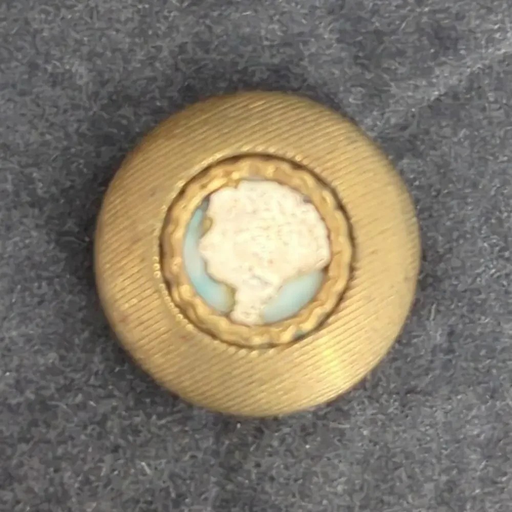 LOT P of 10 Antique Vintage Victorian Brass Mixed Materials Buttons ESTATE FIND